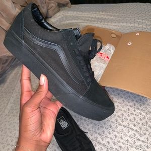 Black Platform Vans Old Skool - Womens 9.5/ Mens 8